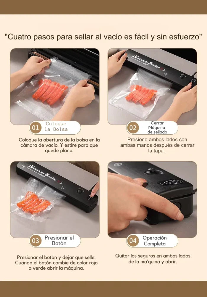 Sellador Al Vacio Vacuum+10 Bolsas
